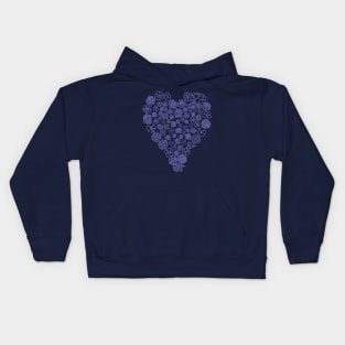 Very Peri Periwinkle Floral Heart of Flowers Mothers Day Kids Hoodie